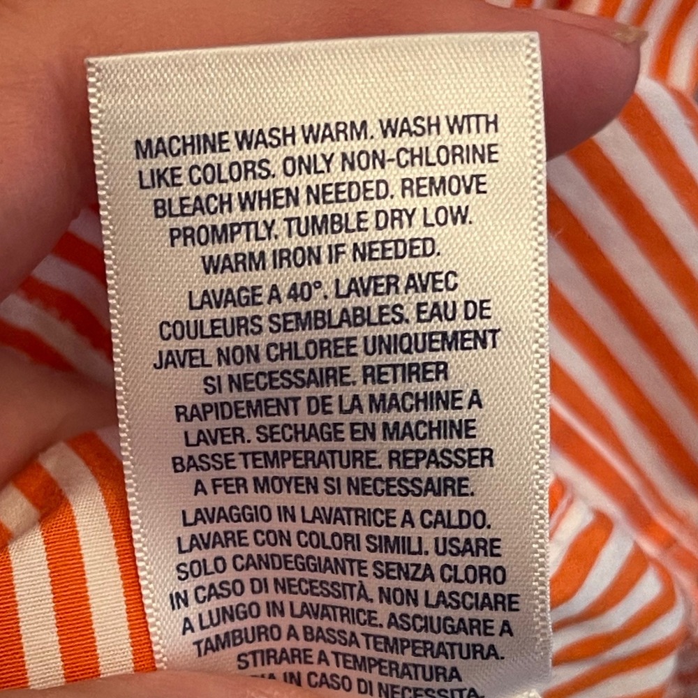 Ralph Lauren Boys XL 18-20 Orange White Striped Cotton Button Down Shirt Pony - Picture 4 of 7